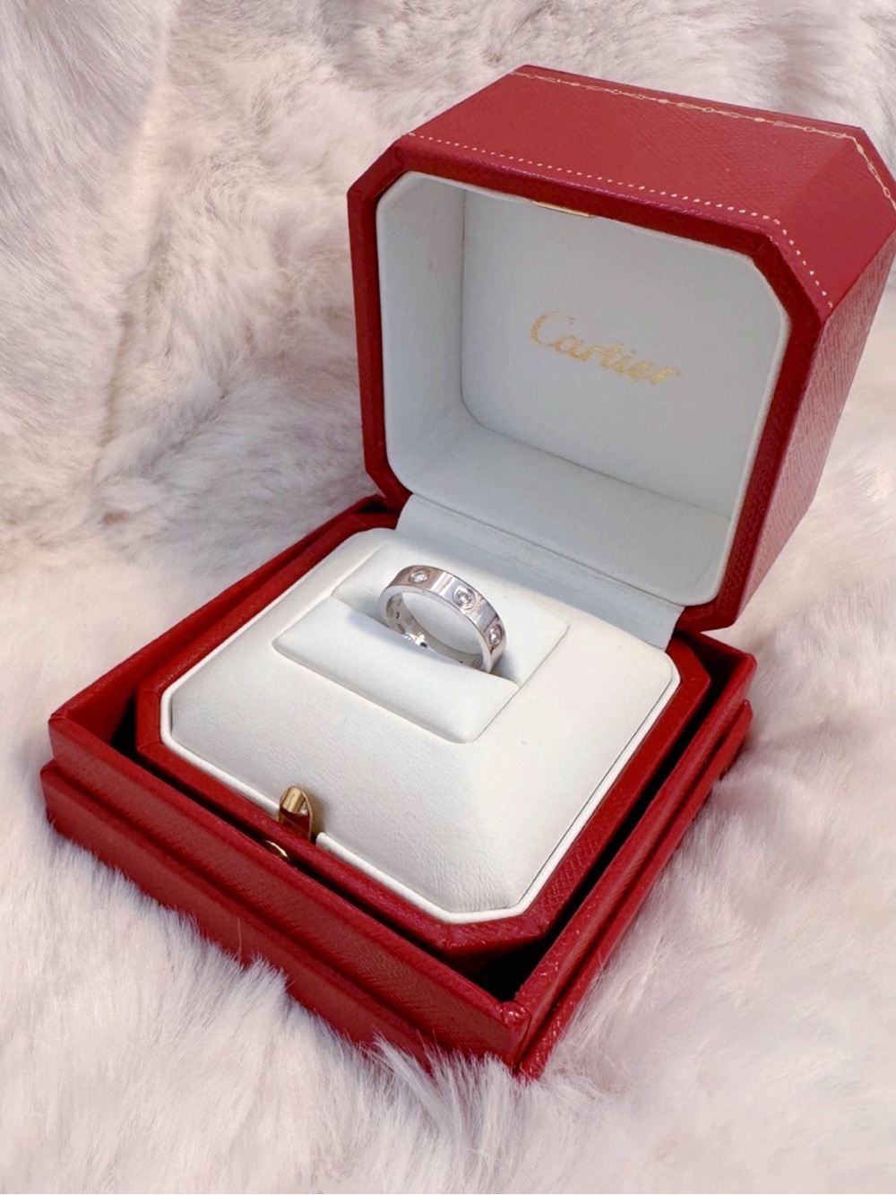 Cartier White Gold Diamonds LOVE Wedding Band Ring